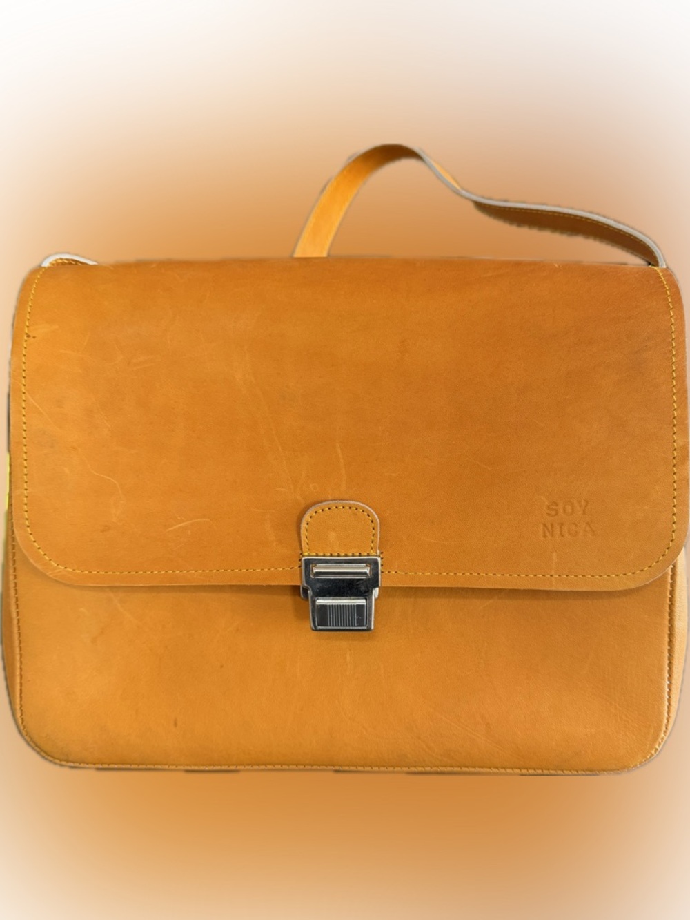 Classic Structured Soy Nico Shoulder Suede Bag